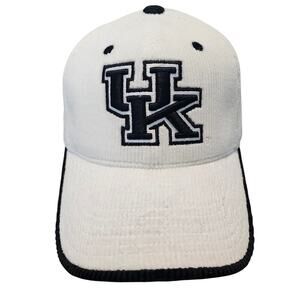 Vintage University of Kentucky Wildcats Fitted Hat Cap White Corduroy UK NCAA